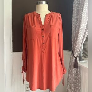 Orange Button Down